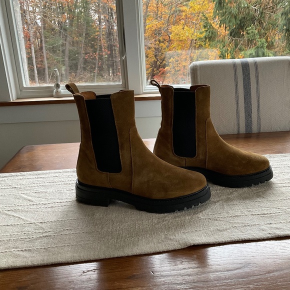 Sezane Shoes - SEZANE Lena Suede Lug Sole Boots